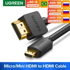Кабель-адаптер UGREEN Micro HDMI, 4K Ethernet, для GoPro Hero7, Black, Hero5, Raspberry, Pi4, Lenovo, HDMI