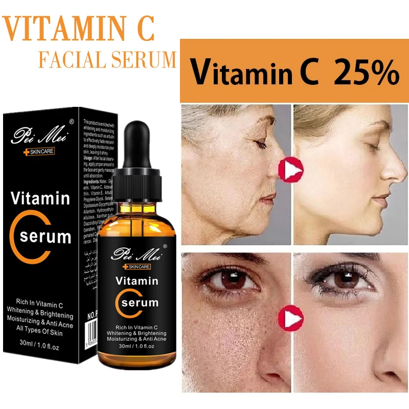 

Alliwise 25% Vitamin C Face Serum Essence Oil Whitening Brightening Moisturizing Improve Roughness Anti-aging Dark Spots Facial