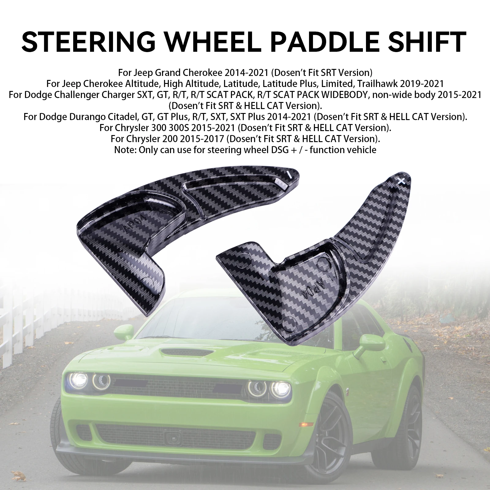 Shift Paddle Extended Shifter Trim Fit For Dodge Challenger Charger Car Accessories