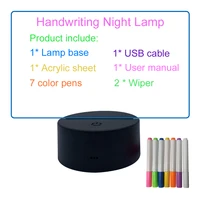 black base handwriting night light usb battery powered blank acrylic touch remote led light lamp message board for markers 7 pen