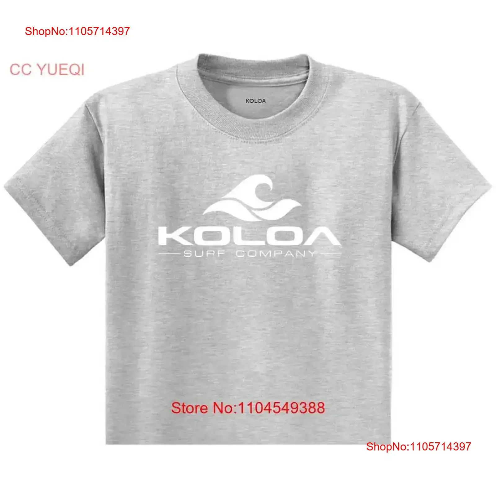 Фото Футболка мужская Koloa Surf Co Classic Wave из плотного хлопка, цвет серо-белый, большие размеры, винтажная, с эффектом потертости, дышащая, для мужчин №1