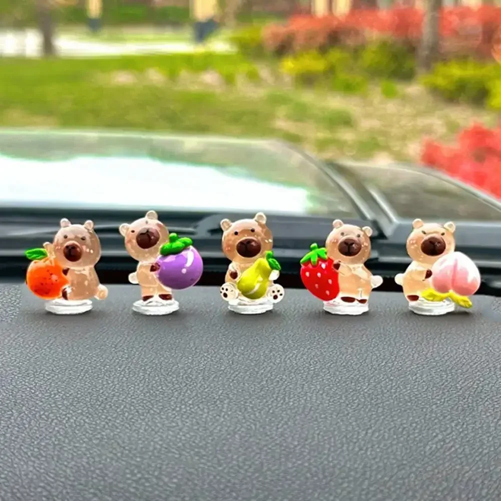 Миниатюрные Мультяшные украшения капибара 5 шт. для кукол на приборную панель