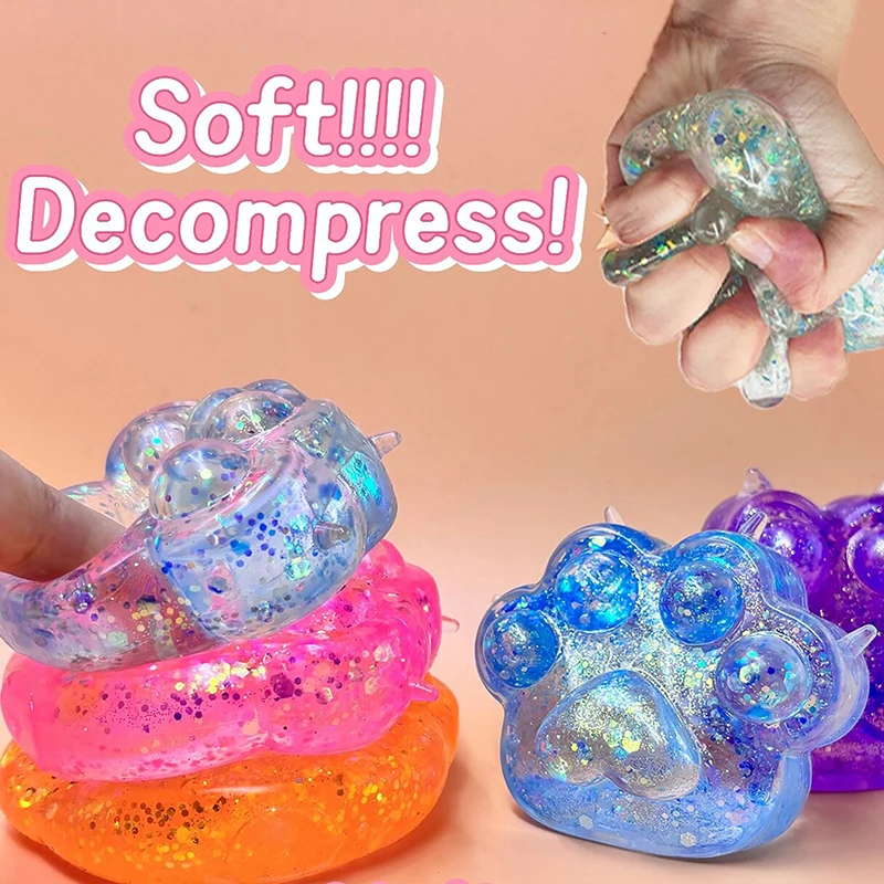 1 шт. детские антистрессовые мягкие TPR медленный отскок блестки щепотка игрушка
