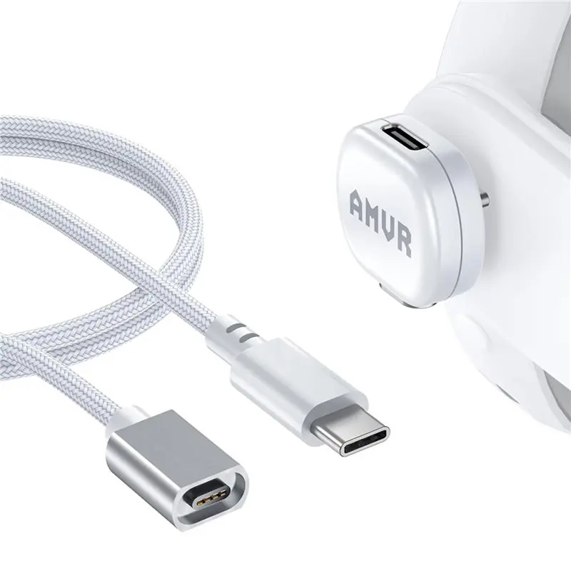 Фото Магнитный зарядный кабель AMVR USB-C 3.0 с портом питания для Meta/3S Pro/Pico 4 VR, аксессуары для PCVR №1