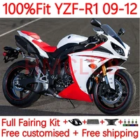 oem body for yamaha yzf r1 yzf r1 r 1 1000 cc yzfr1 2009 2010 2011 2012 yzf1000 09 10 11 12 injection fairing 5no 30 red white