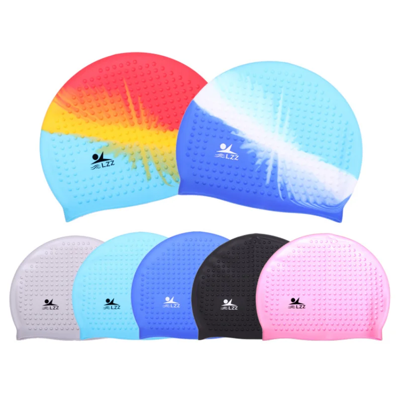 Swimming Cap Men/women Super Soft High Elastic Oversized Particles Winter Swimming Warm Hair Care Silicone Bubble Cap