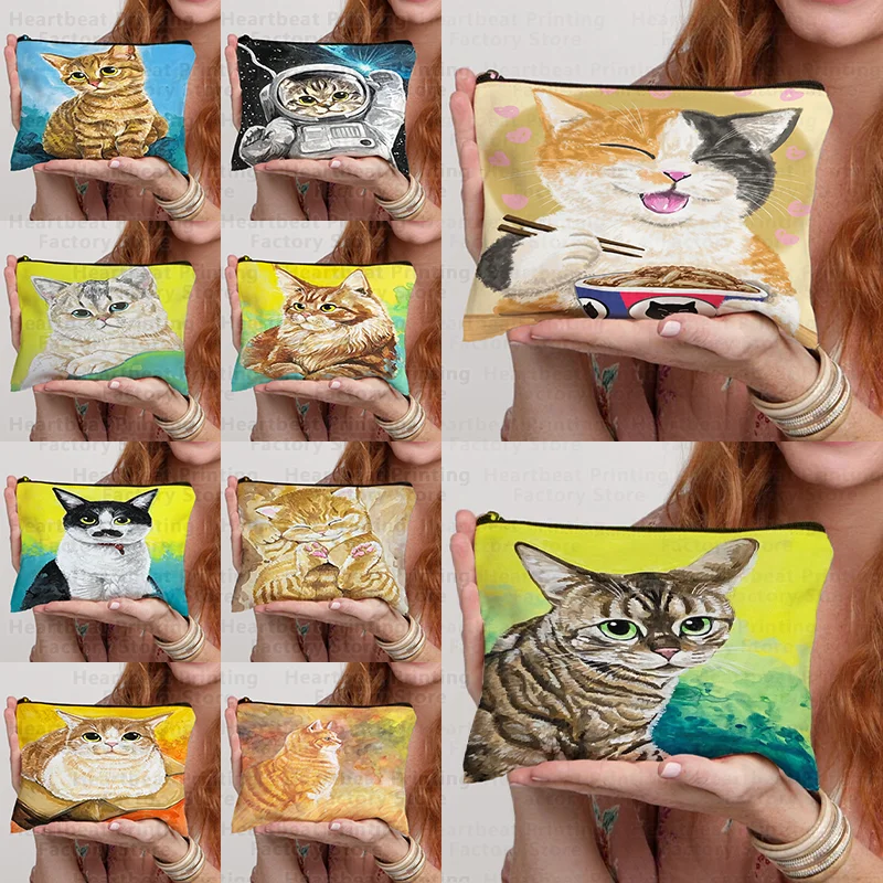 

Милый Кот, модная новинка, девичник, женский подарок, женская косметичка, органайзер для косметики, сумки для туалетных принадлежностей