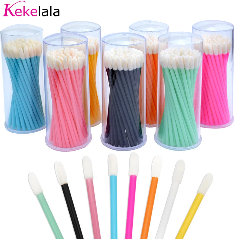 50Pcs Disposable Make Up Lip Brush Lipstick Gloss Wands Applicator Makeups Brushes Portable Extension Cosmetic Beauty Tool - купить по