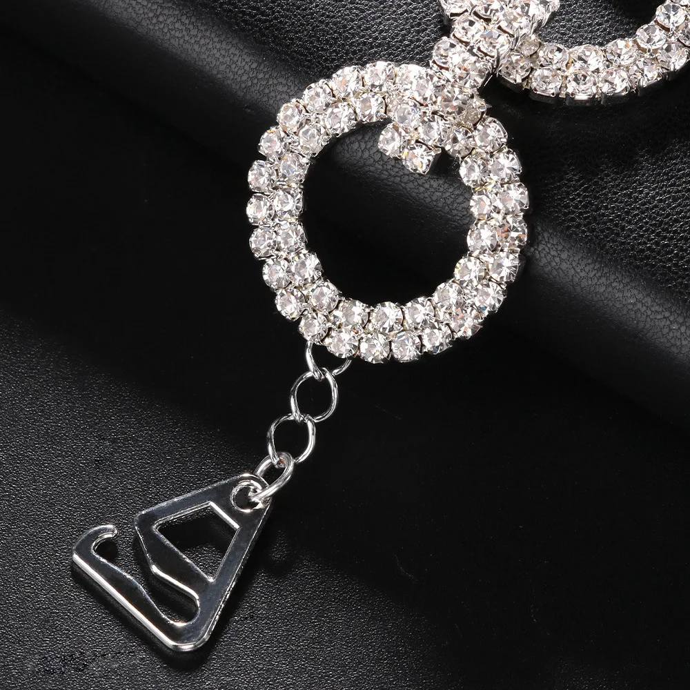 Simple Circular Ring Rhinestone Shoulder Chain for Women Tops Fashion Strap Bra Lingerie Body Chains Jewelry Dress Accessories
