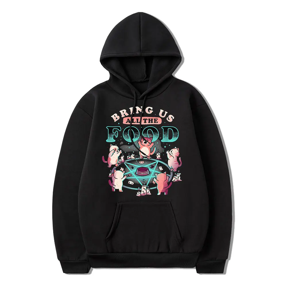 

Bring Us All The Food Evil Cat Anime Monster Kaiju 2022 New Popular Winter Long Sleeve Loose Casual Sport Couple Hoodie Simple