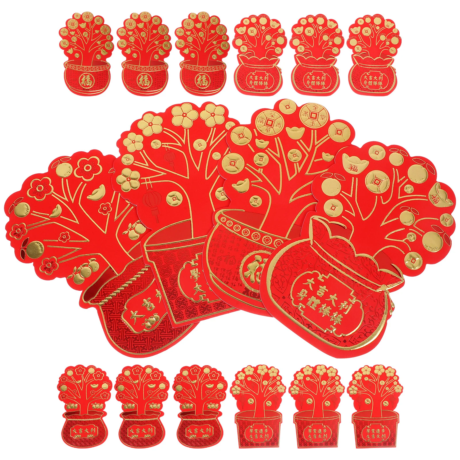 

16 шт., красные конверты для денег в китайском стиле, праздничные красные конверты, новогодний красный конверт (смешанный стиль)