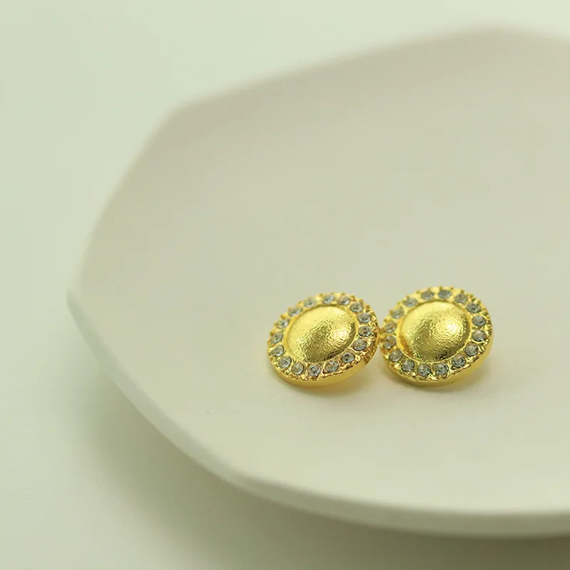 

women's Sewing Accessories Faux Gold Diamond Button Metal Sunflower Button Jacket Shirt Women's Sweater Button 6pcs/lot 2022 new