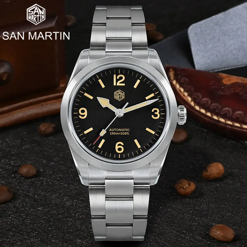 

Часы San Martin Мужские механические, 38 мм, с сапфировым стеклом