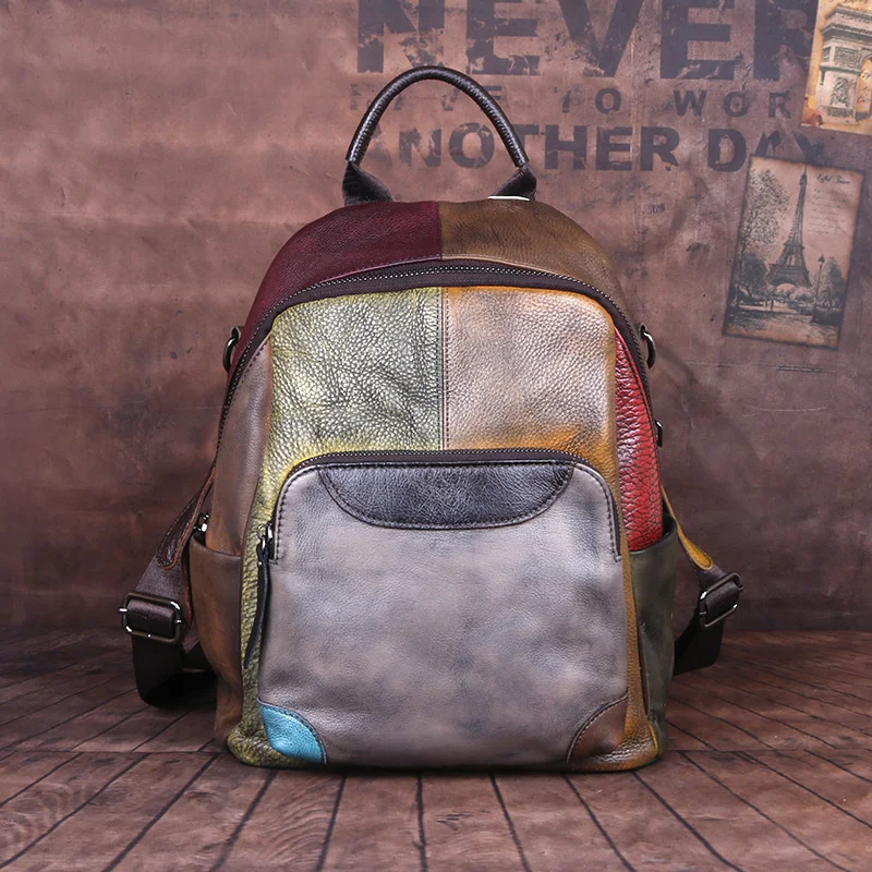 

Винтажный женский рюкзак из натуральной кожи, новинка 2023, сумки в стиле ретро с ручной росписью, женский рюкзак для отдыха и путешествий, Mochila