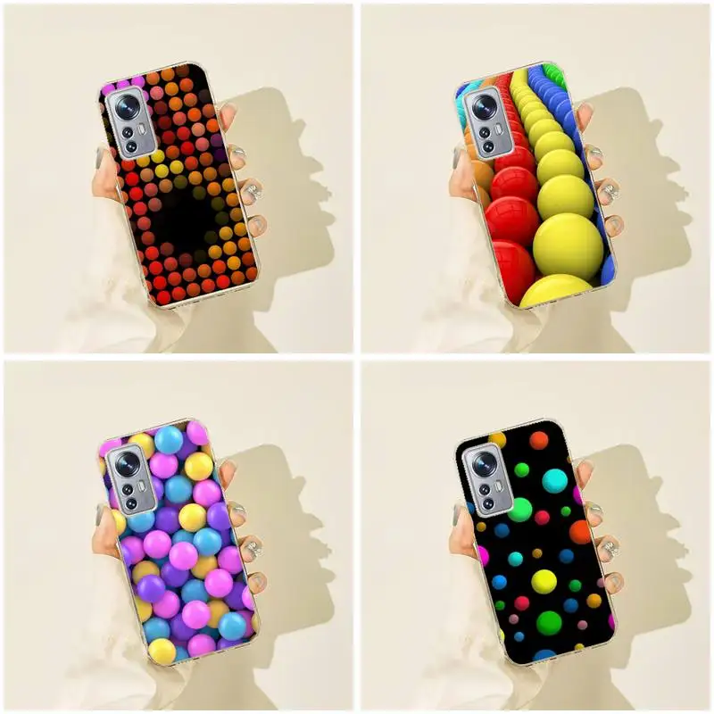 

Colored Balls Phone Case For Xiaomi Mi 11 10 12Spro A2 A2lite A1 9 9SE 8Lite 8explorer F1 Poco 12S Ultra Cove
