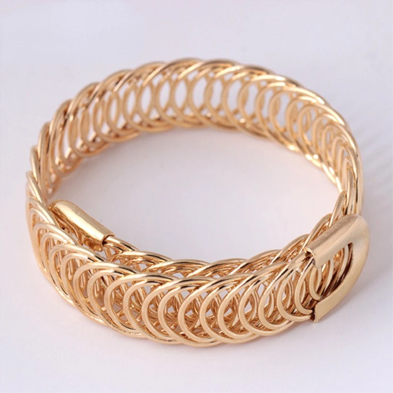 

European Punk Adjustable Open Bracelets & Bangles Women Sexy New Fashion Charm Pulseras Metal Braided Party Jewelry Gifts