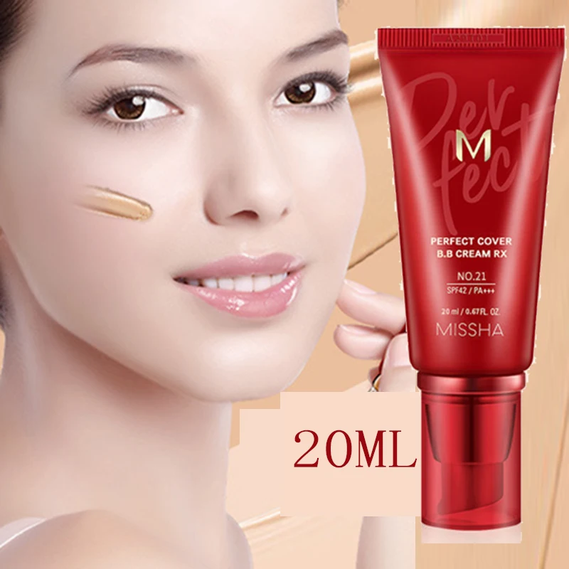 

20ml Missha natural color Ivory white BB Cream Korean Cosmetics Makeup Base CC Creams Natural Brightening Original Package