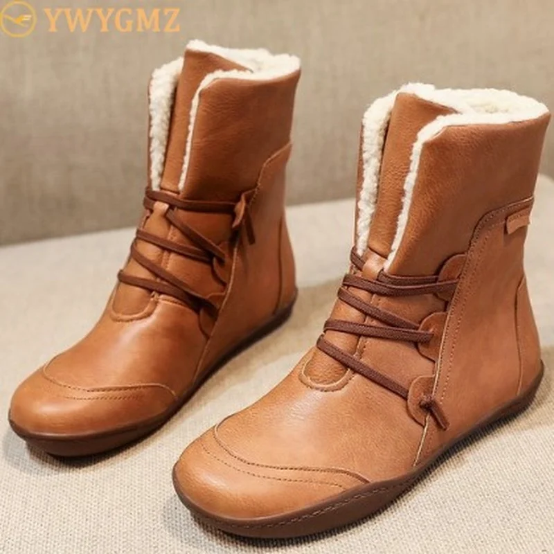 

2022 New Women Boots Winter Plush Ankle Waterproof Warm Snow Boots Platform Keep with Thicken Fur Heels Botas Mujer Femme