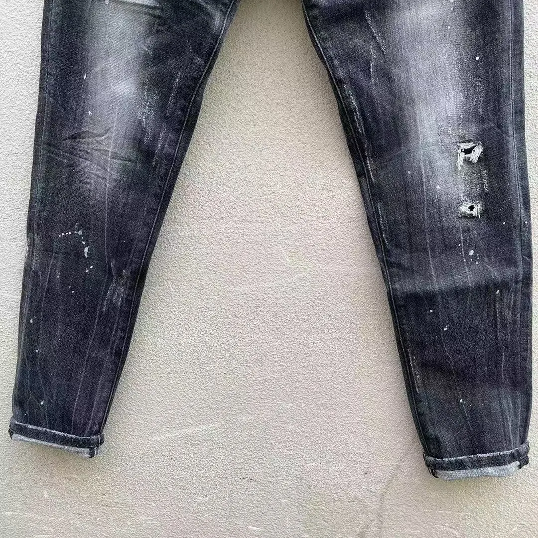 Новинка 100 930-1 тянущиеся мужские джинсы-стрейч с рисунком обтягивающие синие