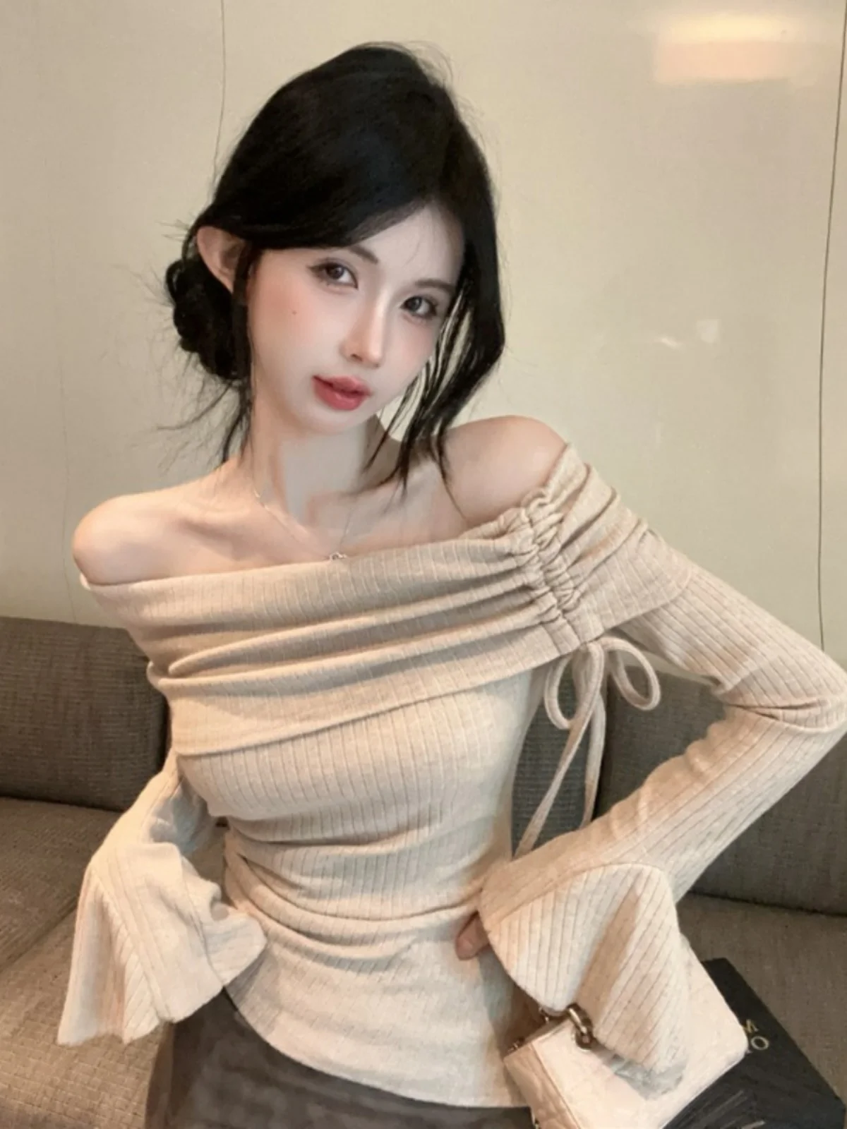 Корейский Sle элегантный дизайн нижняя рубашка с нерегулярными