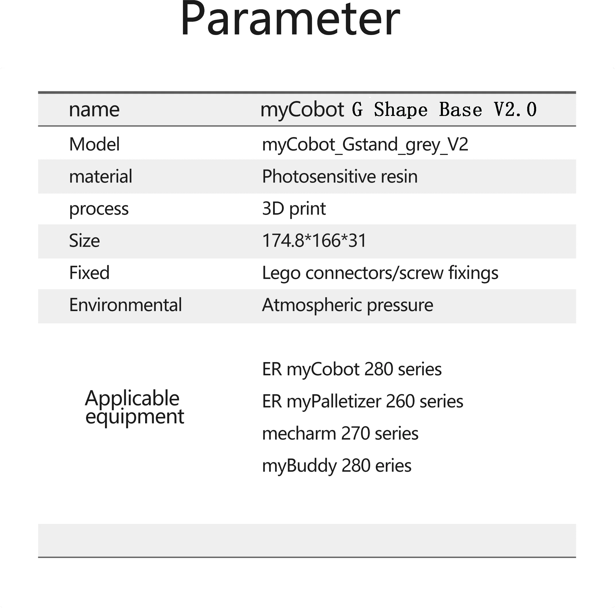 Версия Elephant Robotics myCobot G Shape Base 2.0 для myCobotmyPalletizermechArmmyBuddy (art.: 3920cd2f26111) - 3920cd2f26111