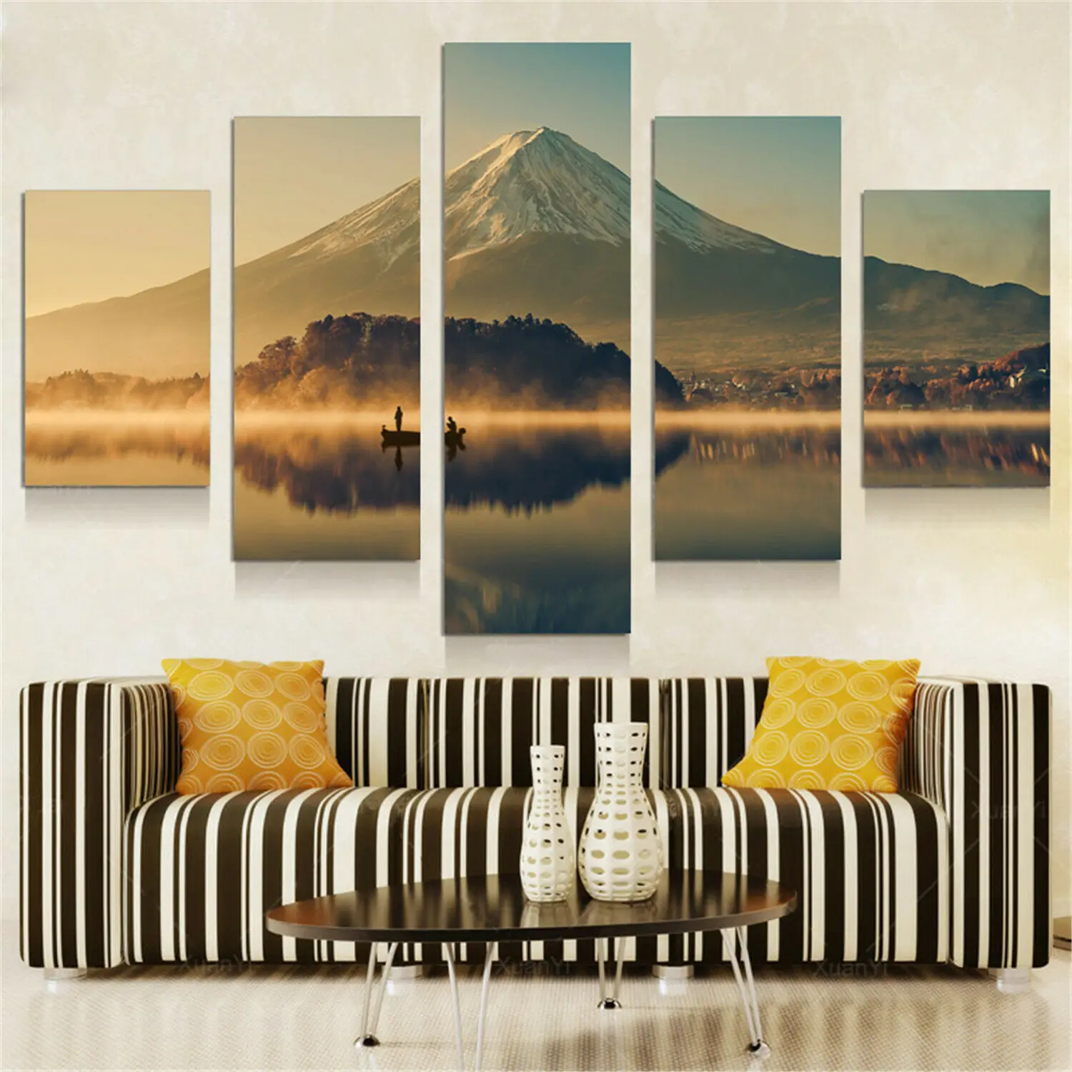 

Fuji HD Печать на холсте настенный постер для Гостиной Картины Декор для комнаты картины 5 панелей домашний Декор без рамки 5 шт.