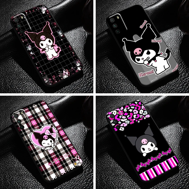 

Cute Cartoon Sanrio Kuromi For Xiaomi Poco M3 M3 Pro 5G X3 PRO NFC X3 GT F3 GT Phone Case Black Liquid Silicon Funda Coque