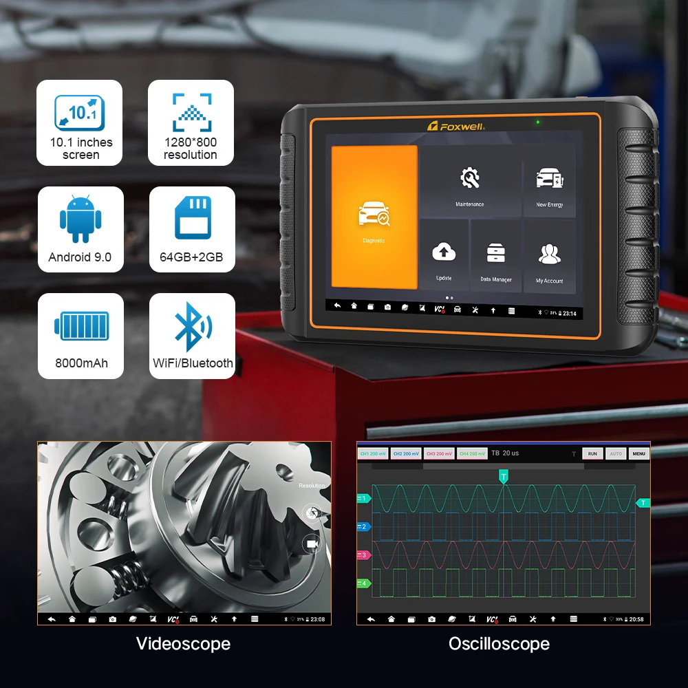 Диагностический сканер Foxwell GT75 диагностический OBD2 10 1 дюйма |