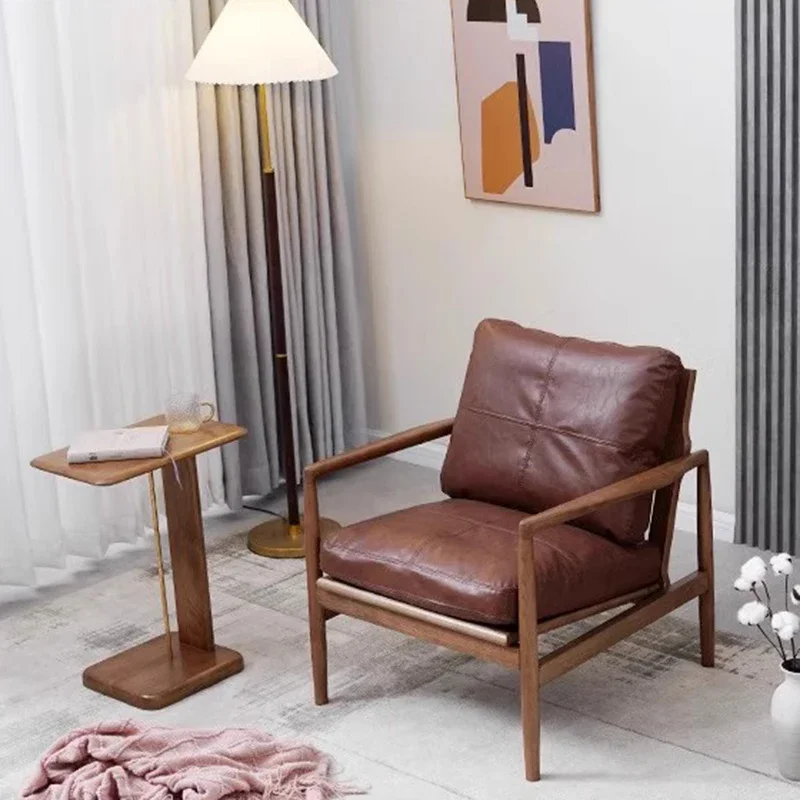 Эргономичный дизайнерский роскошный стул из массива дерева удобный коричневый