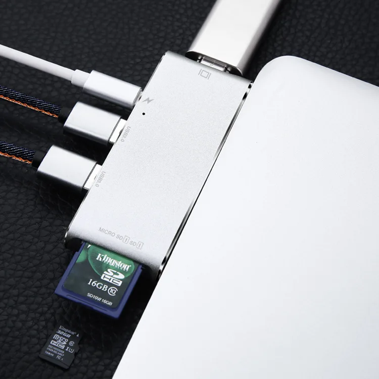 

USB-хаб 6 в 1, USB 3,1 Type-C, 4K, HDMI, Ethernet