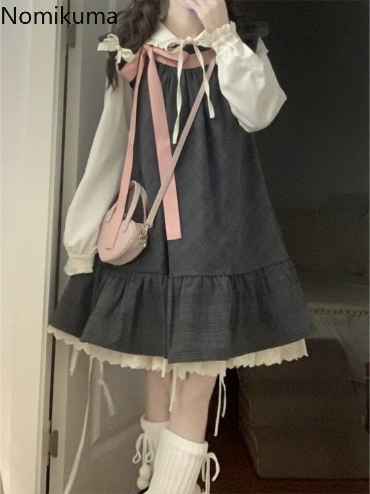 2024 женская одежда милые комплекты из 2 предметов платье трапециевидной формы с