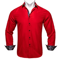 new mens red shirts man casual blouse formal long sleeve patchwork bussiness shirts button down collar social slim dress shirt