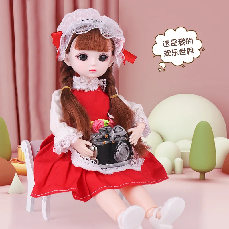 

1/6 BJD Makeup Cute Girl Brown Eyes Doll 30cm Dolls Winter Dress Set 21 Movable Joint with Fashionable New Skirt DIY Toy Gift