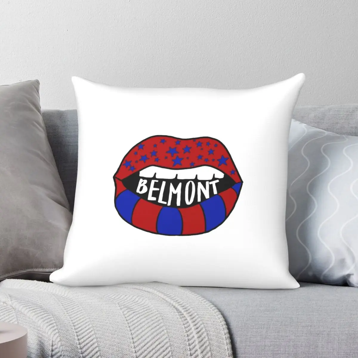 

Belmont наклейка на губы квадратная Подушка Чехол из полиэстера и льна с бархатным узором на молнии Декор Наволочка на подушку автомобильная Наволочка на подушку