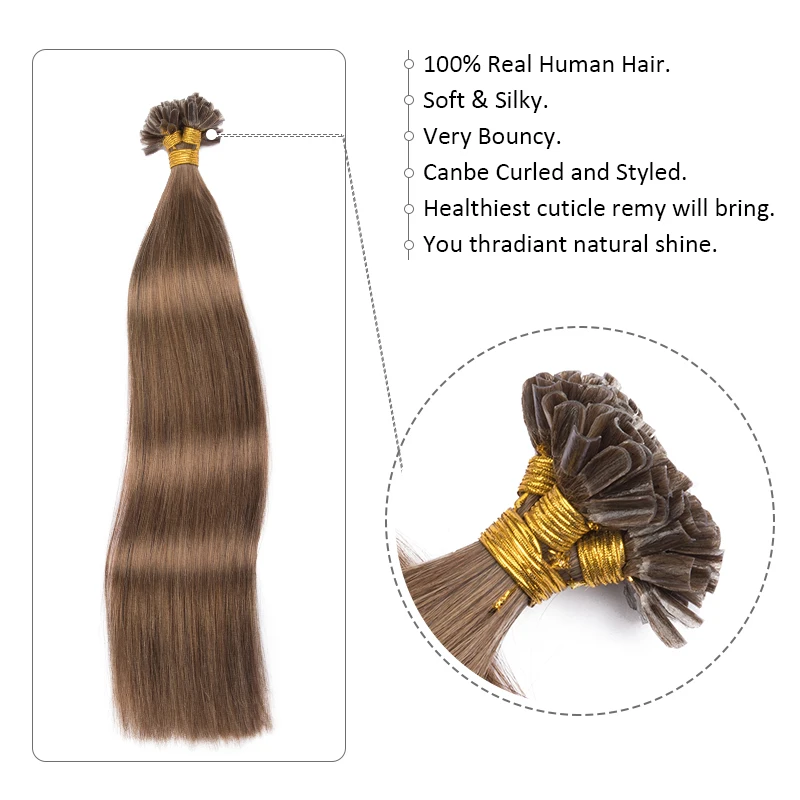 Фото Наращивание волос Nail U TIP, человеческие волосы, прямые человеческие волосы Remy, 40 г, 50 г, натуральные капсульные керации, наращивание волос Human Fusion 613 # №2