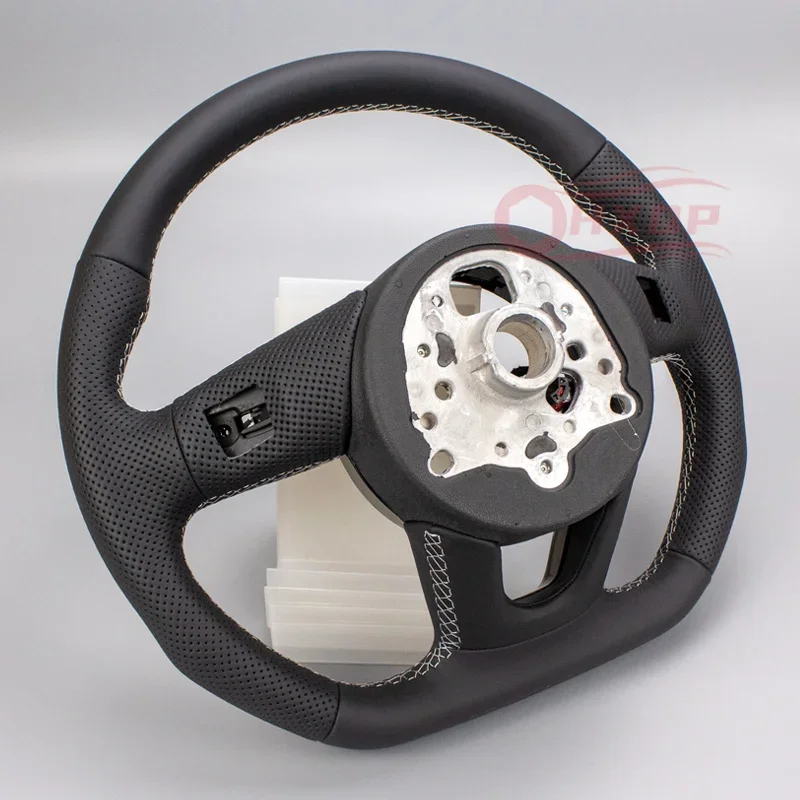 

Полуперфорированное кожаное рулевое колесо с функцией подогрева, подходит для Audi A4, B9, RS3, RS4, RS5, A3, A5, S3, S4, S52017 до 2021