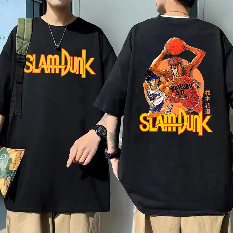 

Anime Slam Dunk The First Sakuragi Hanamichi Kaede Rukawa T-shirts Summer Men Women 90s Manga Cartoon Loose Oversized T Shirt