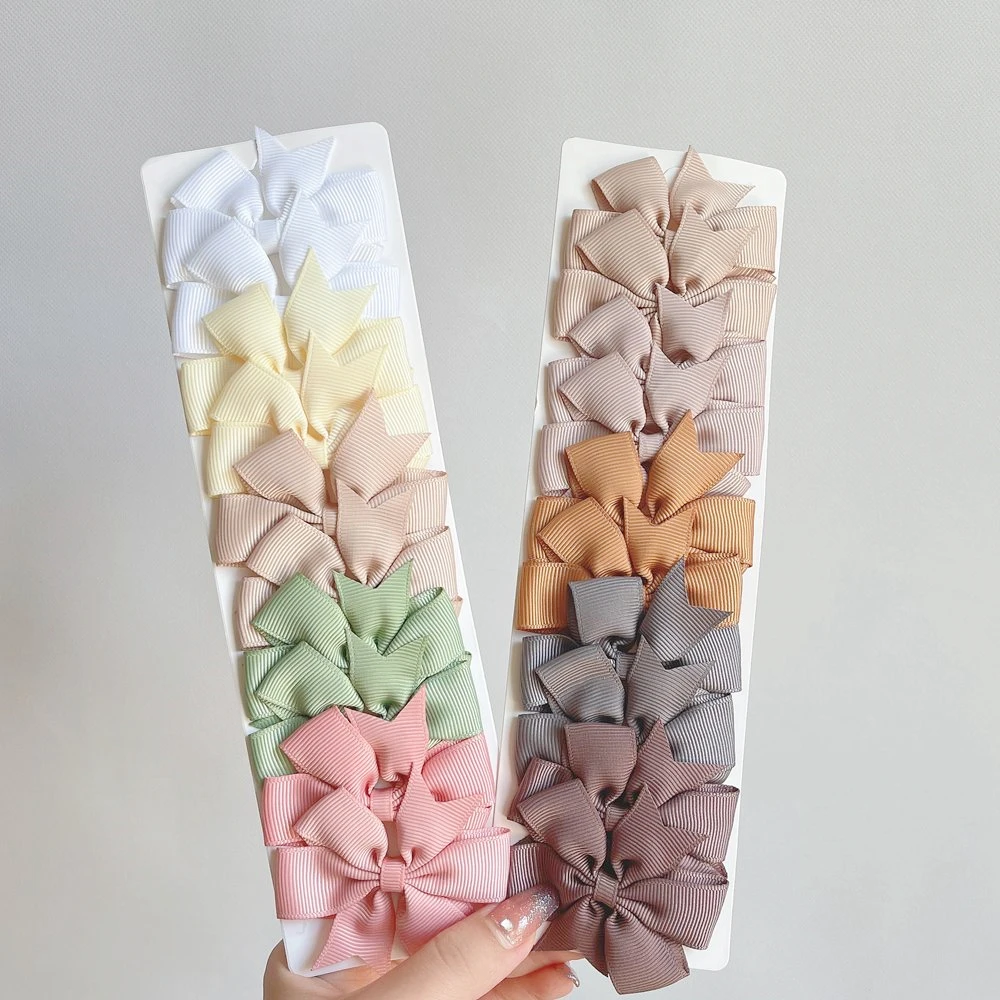

10Pcs/Set 2.44'' Grosgrain Ribbon Bows Hair Clip For Kids Girls Colorful Bowknot Hairpins Barrettes Headwear Hair Accessories