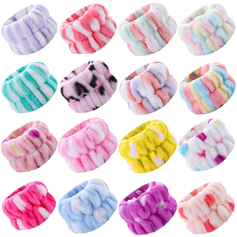 

Hot Sale Washing Face Headband Absorbent Flannel Wristband Face Wash Hair band Sweatband Prevent Liquid Spa Wrist Band Soft