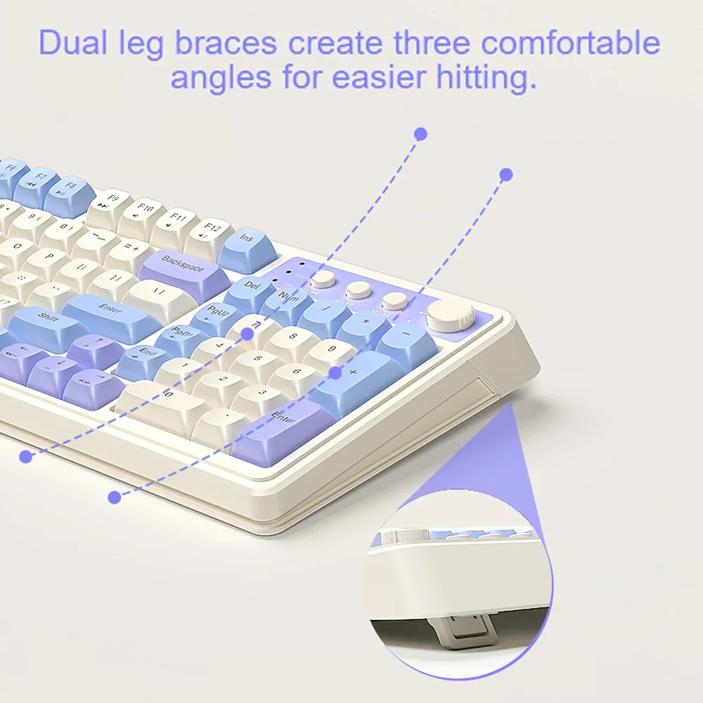 Беспроводная игровая клавиатура проводная Bluetooth 99 клавиш
