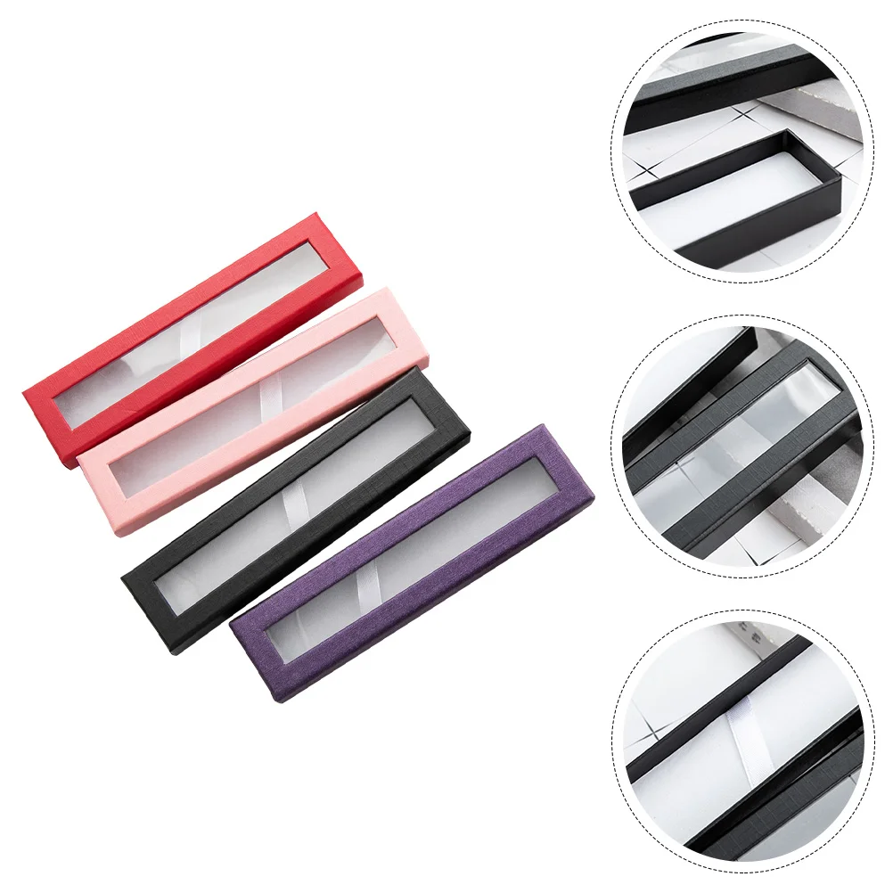 

4 Pcs Storage Storage Pen Box Case Packaging Pen Case Storage Paper Wrapping Ox Holder Display Box Container