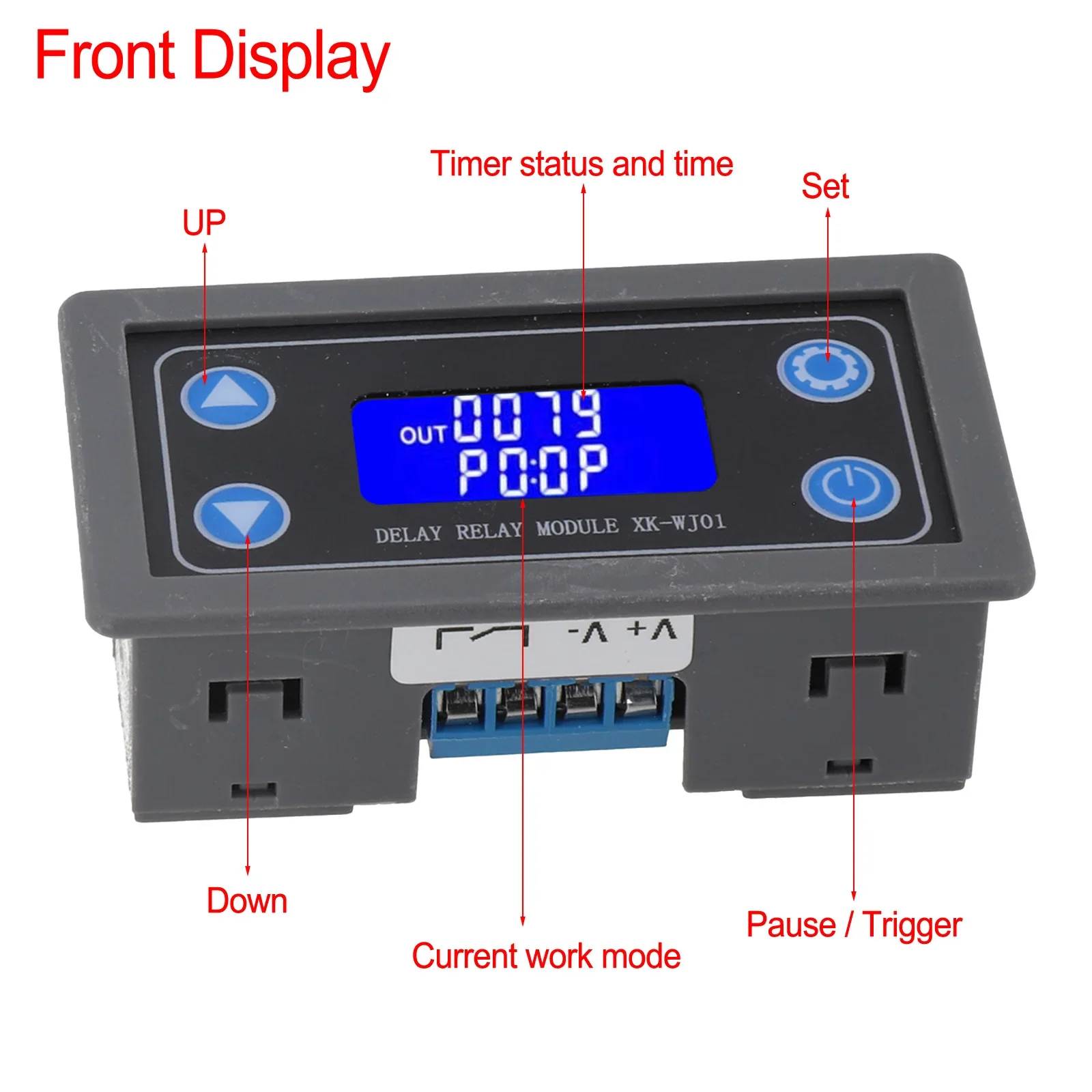 Модуль реле задержки времени плата контроллера 12 В постоянного тока ЖК-дисплей