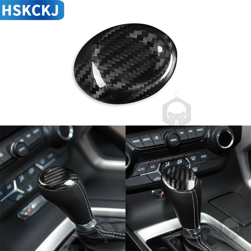 

For Chevrolet Corvette 2014-2019 Gearshift Gear Shift Knob Head Cover Carbon Fiber Car Decoration Decor Replacement Accessories