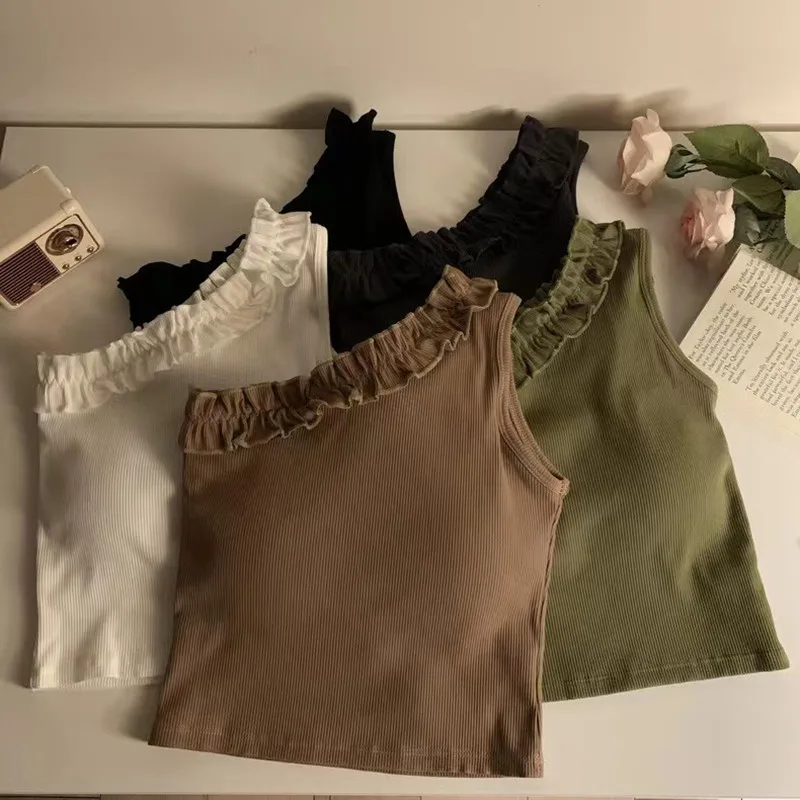 Короткий жилет с наклонными плечами женский весенне-летний корейский 2024 новый Sle