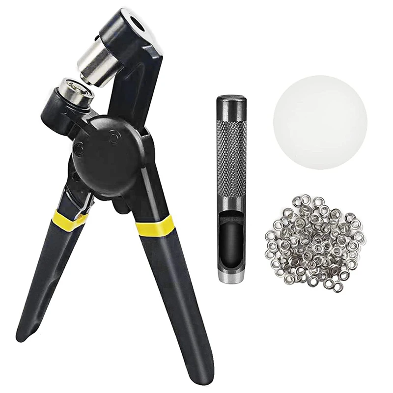 

Canvas Snap Kit Press Pliers 3/8 Inch (10Mm) Hole Punch Manual Kits Handheld Small Hole Machine With Silver Grommets