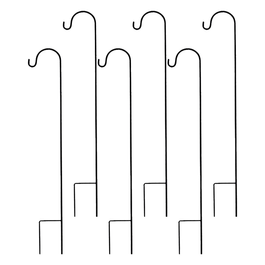 

6pcs Shepherd Hooks Iron Hook Garden Ground Rod Handicraft Stand Hanger