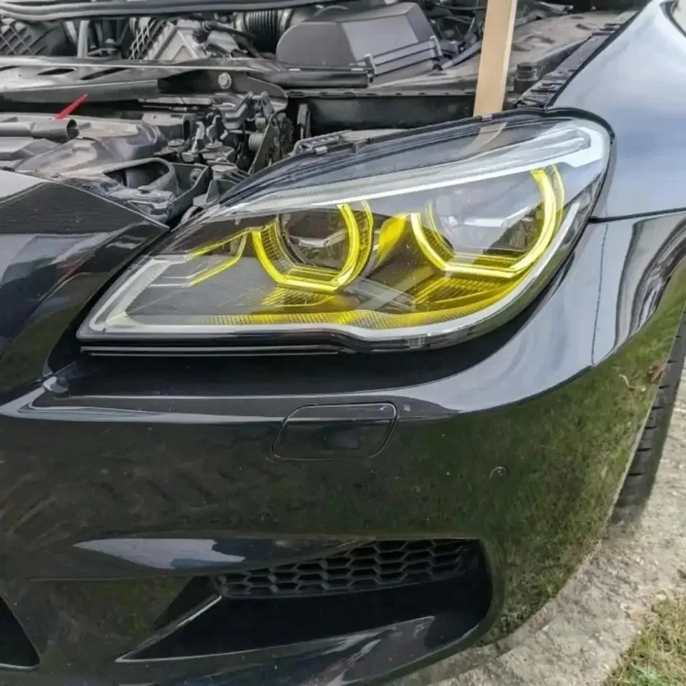 Фото Для BMW серии 6, M6 F12 F13 F06 CSL, желтые DRL светодиодные панели «ангельские глазки» 7394901   Дневные ходовые огни 63117394902 №2