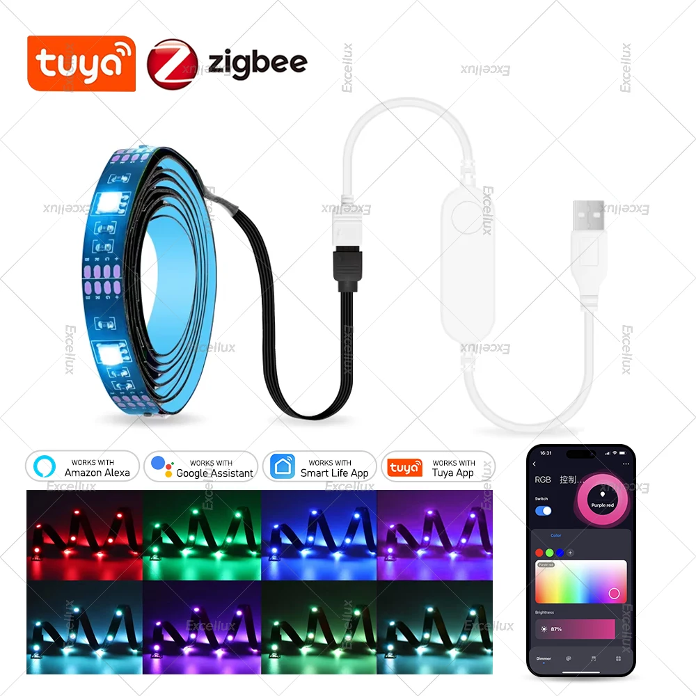 

Excellux RGB светодиодная лента 5В USB Zigbee