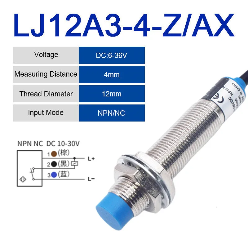 Индуктивный датчик приближения LJ12A3-4-Z/BX LJ12A3-4-Z/BY  DC 6-36 В