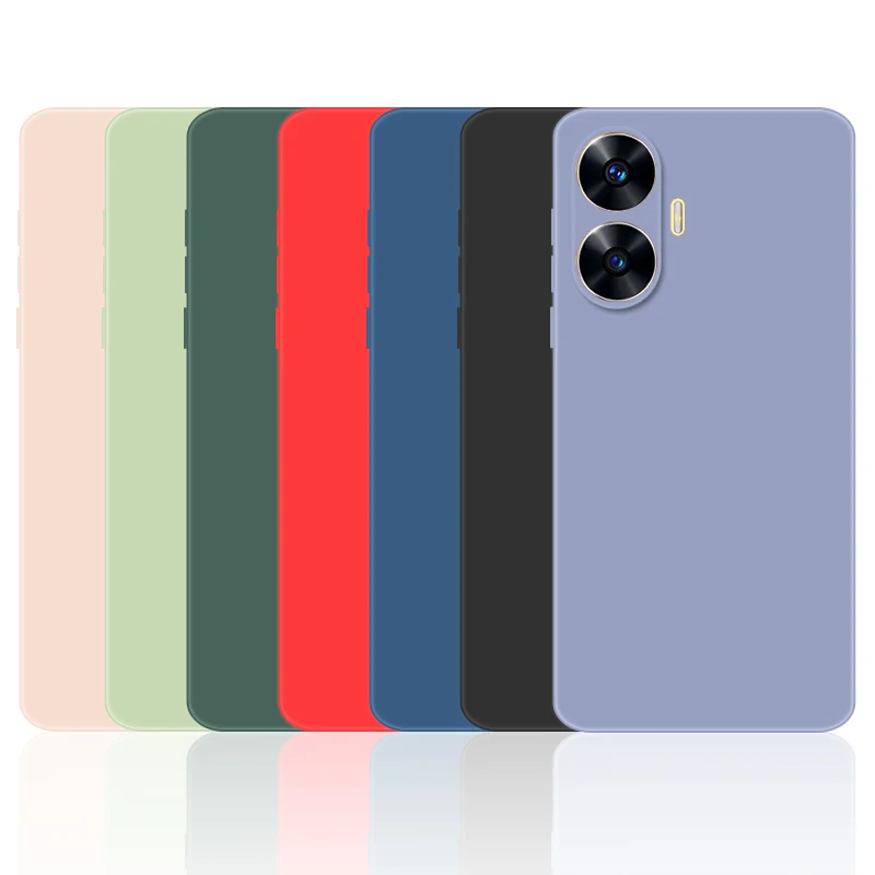 

Чехол для Realme C55 чехол Cover Realme C30 C33 C35 C55 C31, мягкий жидкий силиконовый бампер, защитный чехол для телефона чехол s для Realme C55 Funda